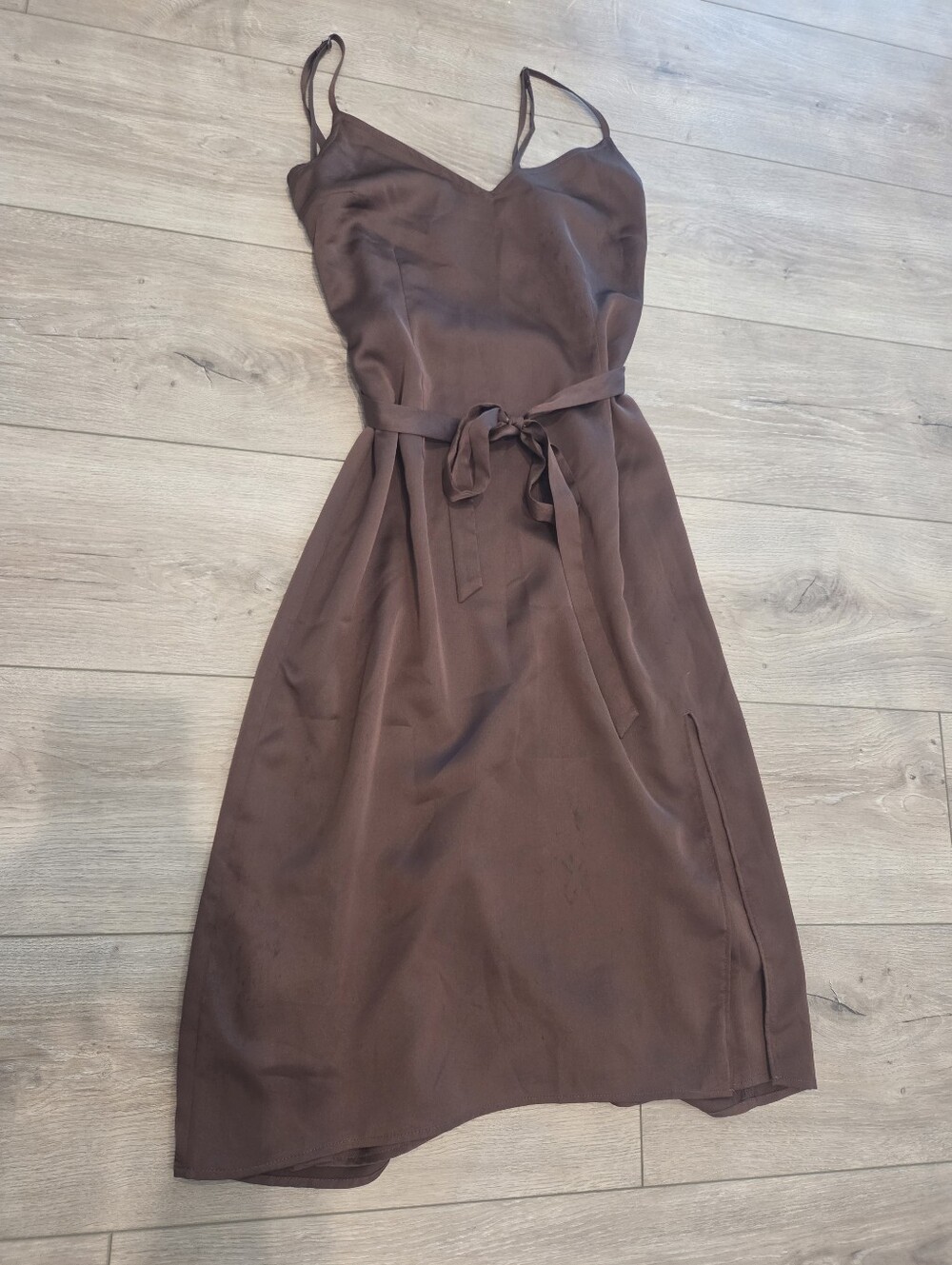 Abercrombie & Fitch Brown Satin Slip Dress